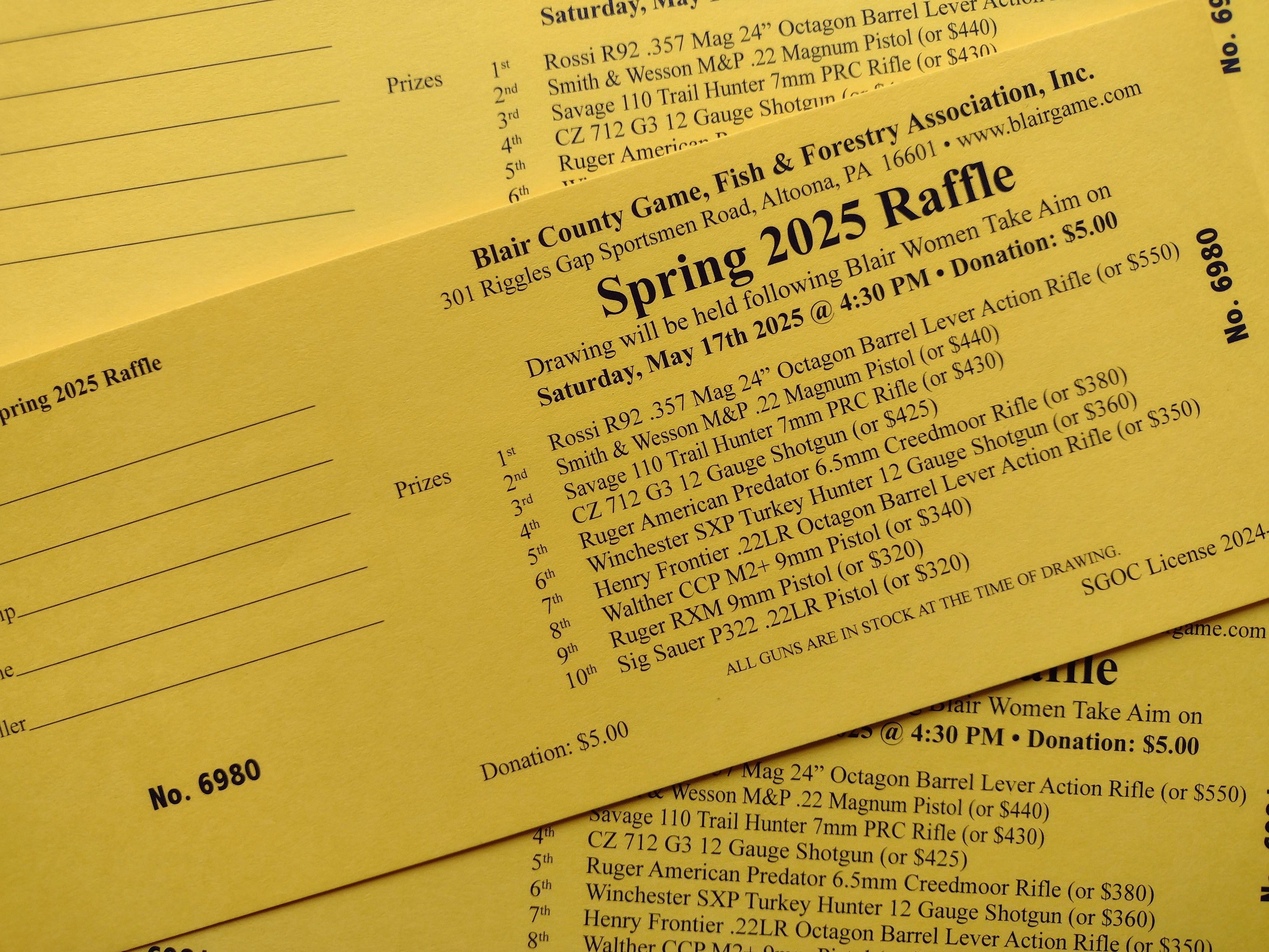 Spring Raffle Words Spring Raffle – Blair County Game